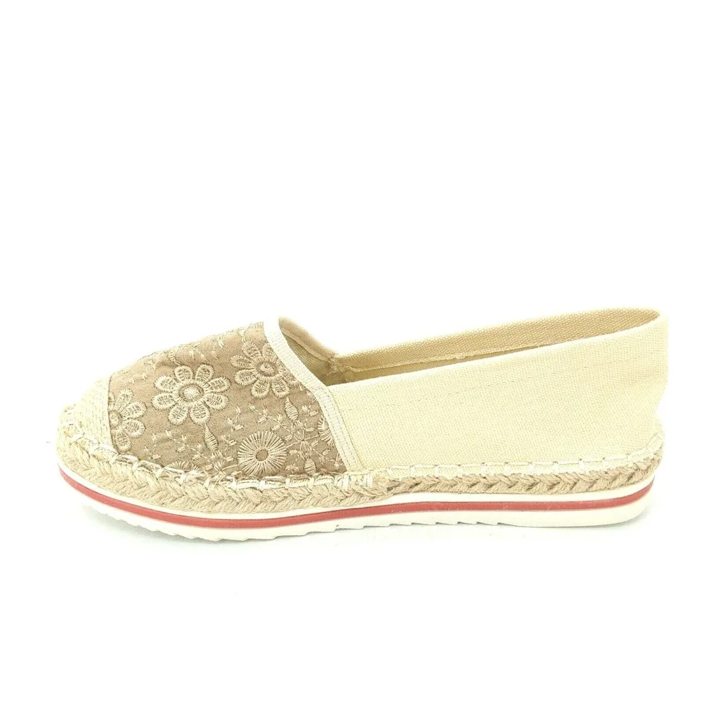 Bolaro By Summer Rio Shoes Womens Espadrille Flat Natural Embroidered 6